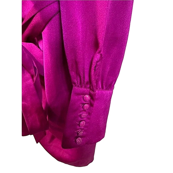 Fashion Nova Vibrant Pink Wrap Bodycon Mini Dress SIZE S - Picture 7 of 12